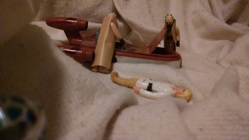 Brian W Root Star Wars toys. Luke, sandspeeder and Sand People.